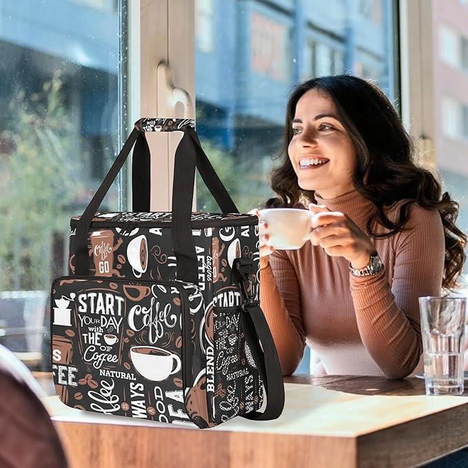 Coffee Maker Travel Bag Compatible with Keurig K-Mini K-Mini Plus or Other Accessories Portable Coffee Maker Case with Shoulder Strap for Travel(Bag Only)