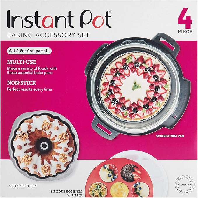Instant Pot Official 4-Piece Nonstick Cooking Set: Versatile Multi-Use Dishwasher Safe Oven Safe and Excellent for Desserts Meals and Snacks