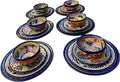 Handmade Talavera 24-Piece Dinnerware Set | Mexican Pottery (Seats 6)