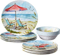 Ocean View 12 pc Melamine Dinnerware Set Service for 4