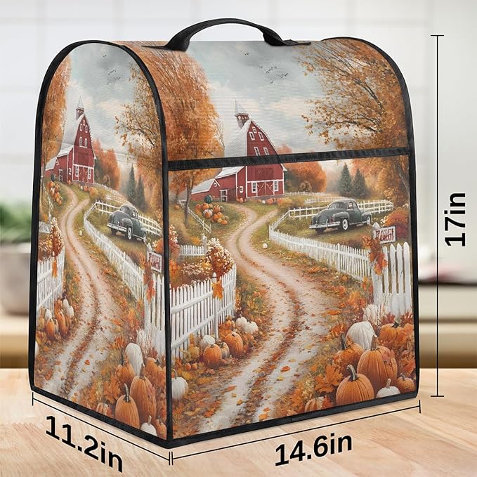 cfpolar Kitchen Aid Mixer Cover Compatible with 6-8 Quarts Pumpkin Castle Autumn Stand Mixer Cover Kitchen Aid Mixers Accessories Appliance Organizer Bag Dust Covers with Zipper Pocket