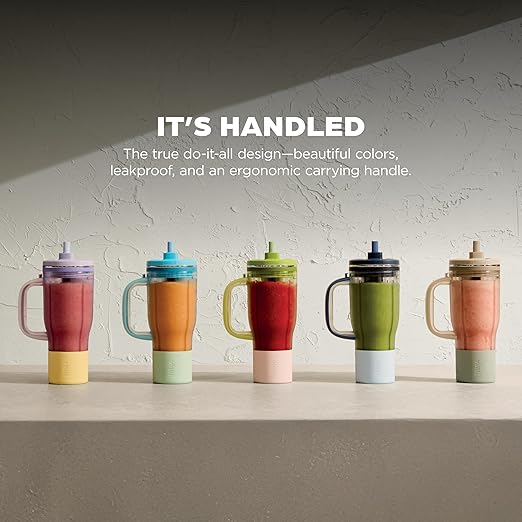 Ninja Blendboss™ | Personal Blender for Smoothies &amp Frozen Drinks | 26oz Travel Tumbler with LeakProof Lid Chug Spout &amp Detachable Straw | Auto-iQ Technology | Watermelon Bubble Gum | DB351GN