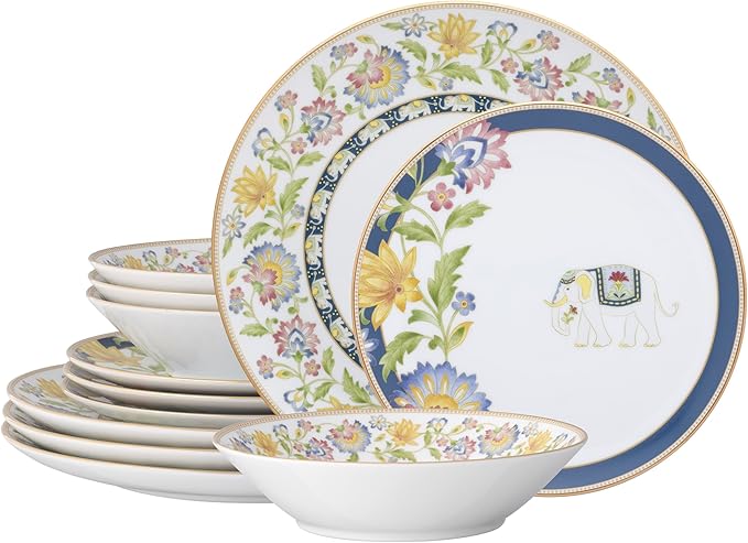 Noritake Tusker Garden 12-Piece Dinnerware Set Service For 4