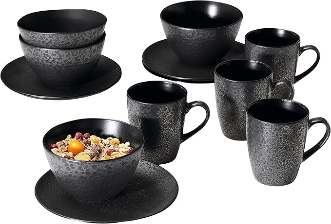 Ritzenhoff &amp Breker Kitwe Breakfast Set 12 Pieces Black