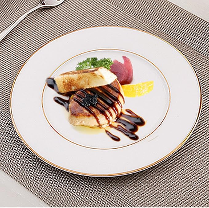 Platinum Dinnerware Set Service for 6Delicate afternoon tea Bone China Dinnerware SetsSteak Dinner Plates Dish Set (24Pcs)wedding hotel family gathering banquet