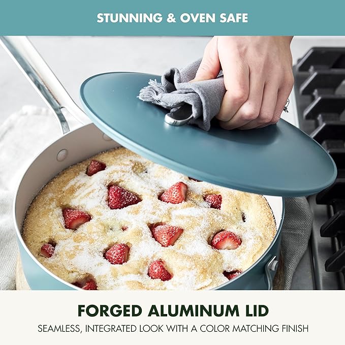 GreenPan Nova 10” Frying Pan Skillet and 4.37QT Sauté Pan with Lid Oprah’s Favorite Things 2024 PFAS-Free Ceramic Nonstick Induction Suitable Sear Fry Broil Dishwasher &amp Oven Safe Deep Tea