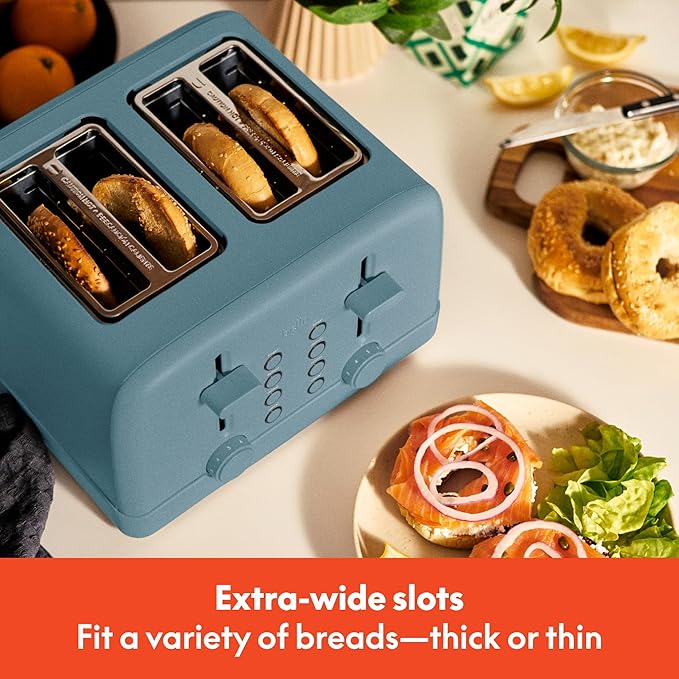 bella 4 Slice Toaster 6 Setting Shade Control with Reheat &amp Cancel Buttons Removable Crumb Tray Anti Jam &amp Auto Shutoff 900 Watt Surf