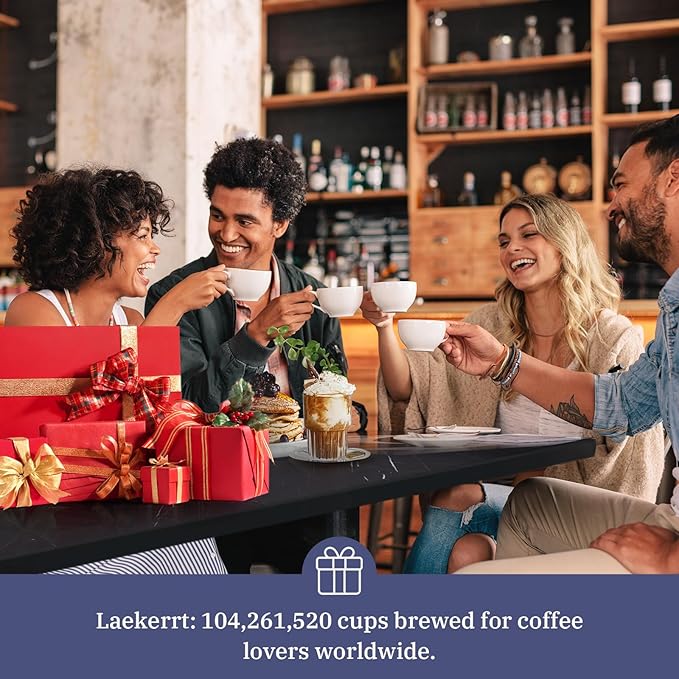Laekerrt 20 Bar Espresso Maker CMEP01 with Milk Frother Steamer Home Expresso Coffee Machine for Cappuccino and Latte (Navy Blue Stainless Steel) Gift for Coffee Lovers Father