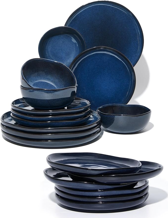 18 piece Ceramic Dinnerware Sets Starry Blue