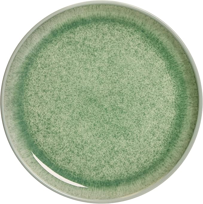 Sango 12-Piece Stoneware Dinnerware Set for 4 Green Ceramic Plates and Bowls Sets Modern Dish Set with Reactive Glaze Durable Kitchen Dishes for Casual Dining Microwave &amp Dishwasher Safe Ashe