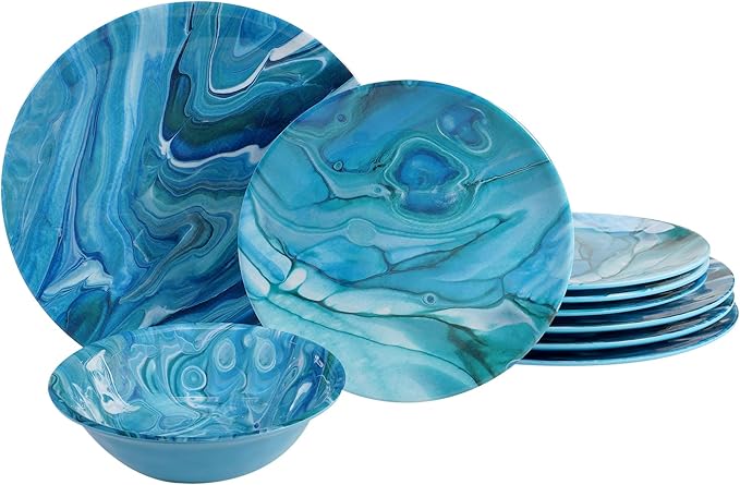 Fluidity 12 piece Melamine Dinnerware Set Service for 4