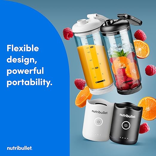 nutribullet Flex portable blender 22oz 2Pack NBPB30200AKAW Black &amp White