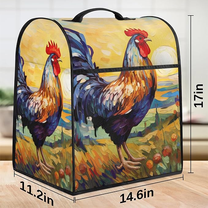 cfpolar Kitchen Aid Mixer Cover Compatible with 6-8 Quarts Starry Sky Cock Flower Stand Mixer Cover Kitchen Aid Mixers Accessories Appliance Organizer Bag Dust Covers with Zipper Pocket
