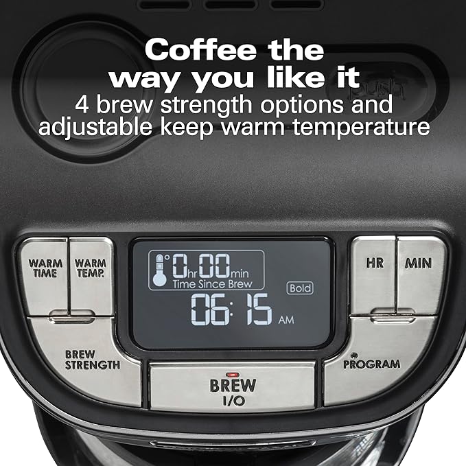 Hamilton Beach Professional Programmable Drip Coffee Maker 12 Cup Capacity Ergonomic Carafe 60oz Removable Reservoir120 volts Brushed Metal (49500)
