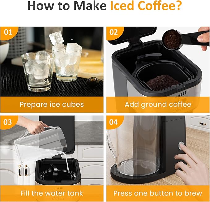 SUNVIVI Iced Tea Maker and Iced Coffee Maker 3-in-1 Coffee and Tea Machine Brewing System with 2.5 Quart Pitcher Strength Selector Perfect For Tea Coffee Lattes Lemonade