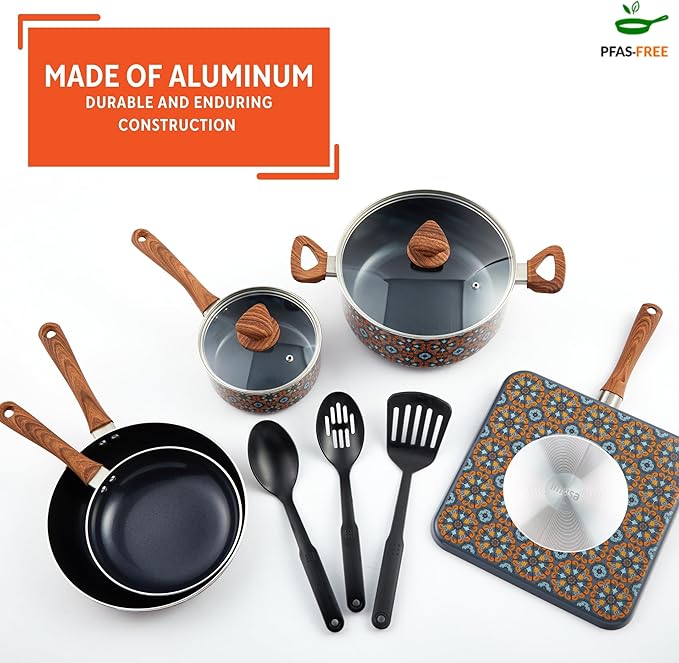 IMUSA 10pc Mexican Talavera Design Cookware Set with Tools