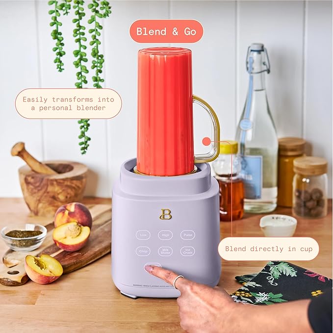 PowerExact High-Performance Blender System with Touch Controls Multiple Speed Settings Sleek Design Ideal for Smoothies Shakes and Hot Soups - Blac Sesame (Lavender)