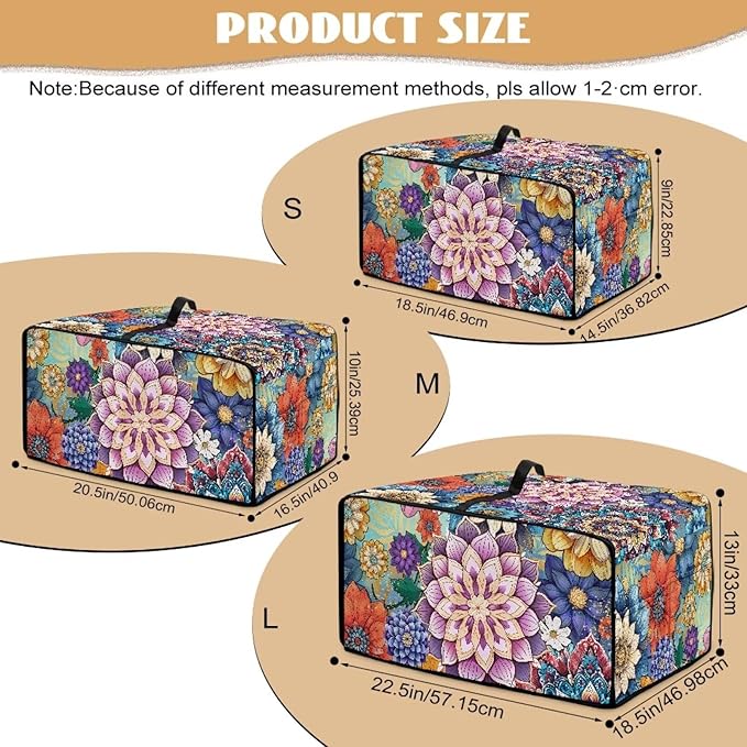 Doojoayie Colorful Floral Toaster Cover 4 Slice Bread Making Machine Dust Protector Dust-proof Appliance Covers for Toaster/Small Appliance/Air Fryer