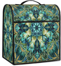 Kitchen Aid Mixer Cover Turquoise Mandala Flower Stand Mixer Cover Compatible with 6-8 Quarts Stand Mixers Dust Covers with Zipper Pocket Foldable Washable Kitchen Aid Organizer Bag
