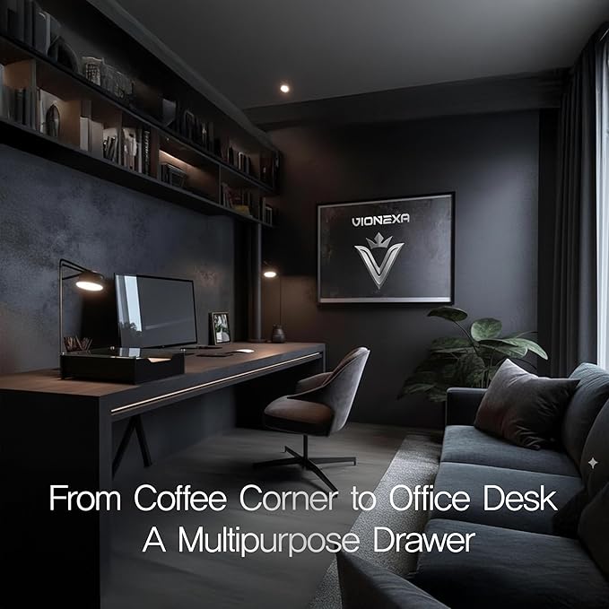 Elegant Coffee Pod Holder with Rail Drawer for Nespresso - 40-Pod Capacity for Nespresso Vertuoline &amp K-Cup Capsule - Tempered Glass and Anti-Slip Base Metal Coffee Pods Organizer