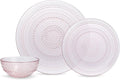 Fortessa Jupiter Hobnail Glass 12 Piece Dinnerware Set (Service for 4) Pink