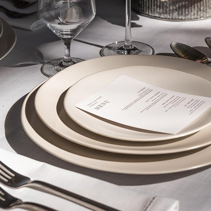 Eater x Zwiesel Fortessa Tempus Stoneware 16 Piece Dinnerware Set (Service for 4) Linen