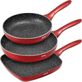 BEZIA Nonstick Frying Pans Set 3 Piece Skillets and Frying Pans 9.5 11 10.2 Inch Dishwasher Safe Kitchen Cooking Pan Non Stick Pan for induction cooktop Omelette Egg Pan with Stay Cool Handle
