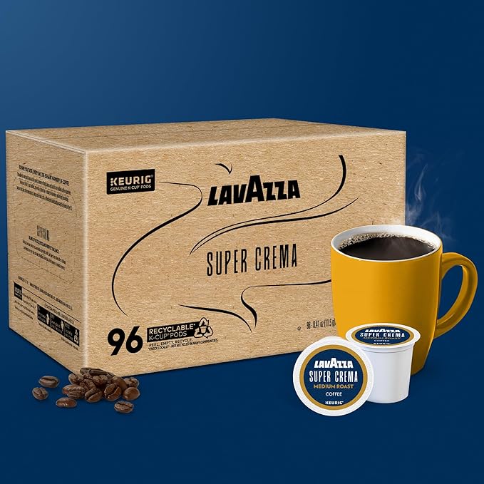Lavazza Super Crema Single Serve Keurig® K-Cup® Pods Medium Espresso Roast Coffee 1 Box 96 Count
