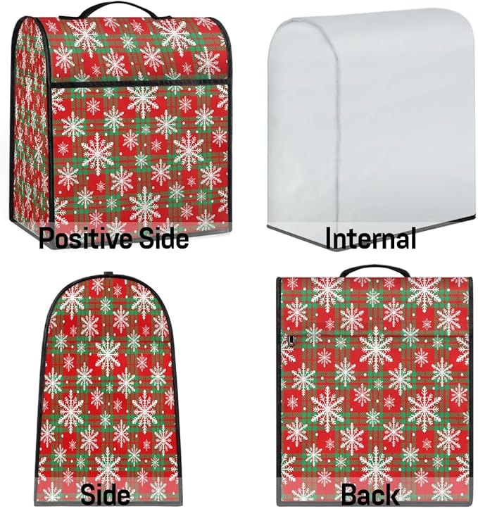 cfpolar Kitchen Aid Mixer Cover Compatible with 6-8 Quarts Xmas Christmas Snowflakes Stand Mixer Cover Kitchen Aid Mixers Accessories Appliance Organizer Bag Dust Covers with Zipper Pocket
