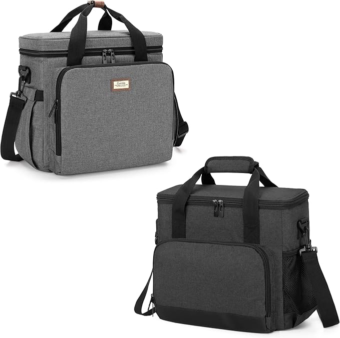 CURMIO Coffee Maker Carrying Bag Compatible with Keurig K-Mini or K-Mini Plus Single Serve Coffee Brewer Carrying Case with Pockets for K-Cup Pods Travel Mugs