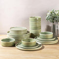 AmorArc Ceramic Dinnerware Sets Handmade Reactive Glaze Stoneware Plates and Bowls SetsHighly Chip and Crack Resistant | Dishwasher &amp Microwave Safe Dishes Set Service for 8 (24pc)