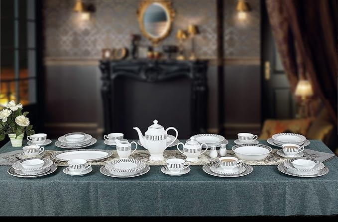 Lorren Home Trends Fiesta-57 Dinnerware Set for Entertaining One Size Black