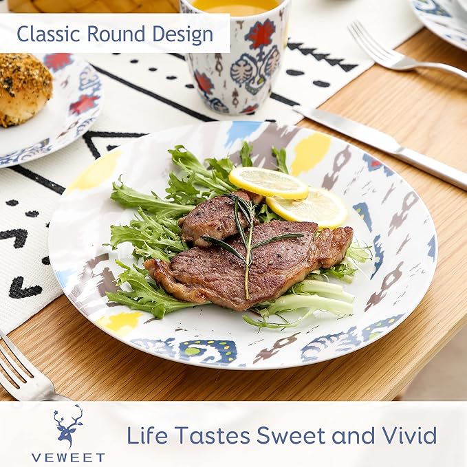 VEWEET Porcelain Dinnerware Set 53