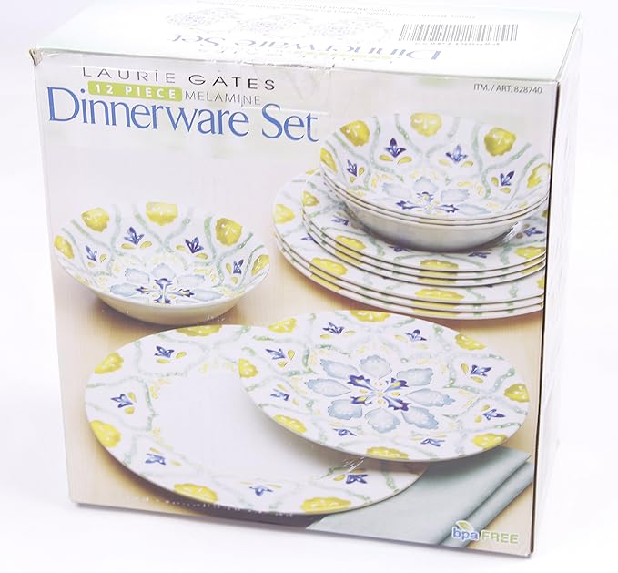 Laurie Gates 12 Piece Melamine Dinnerware Set