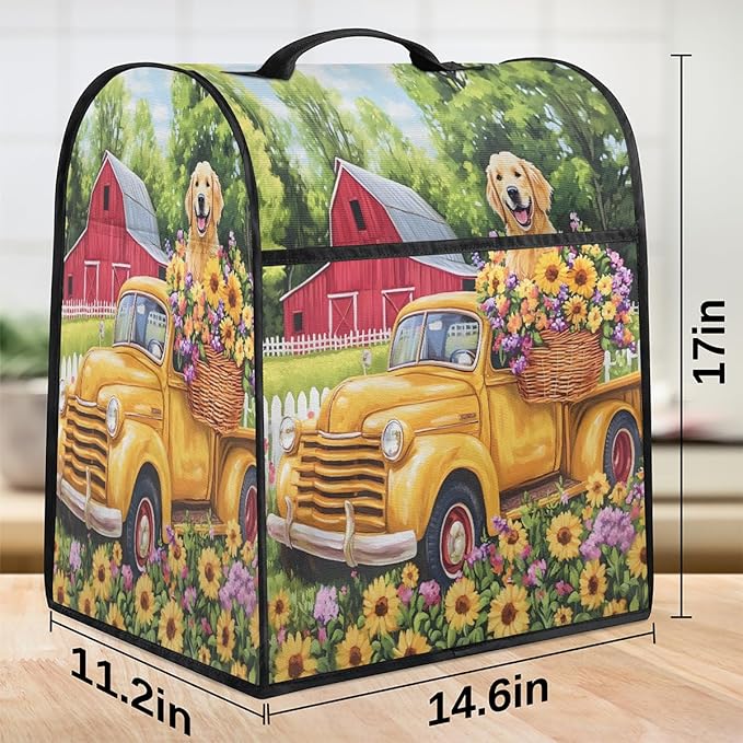 cfpolar Kitchen Aid Mixer Cover Compatible with 6-8 Quarts Animal Dog Flower Farm Stand Mixer Cover Kitchen Aid Mixers Accessories Appliance Organizer Bag Dust Covers with Zipper Pocket