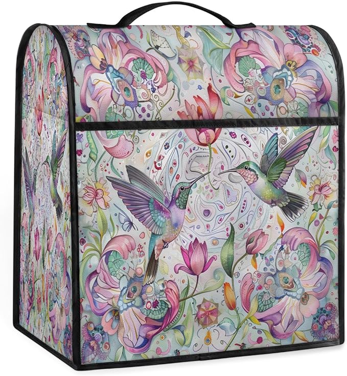 cfpolar Kitchen Aid Mixer Cover Compatible with 6-8 Quarts Flower Hummingbird Animal Stand Mixer Cover Kitchen Aid Mixers Accessories Appliance Organizer Bag Dust Covers with Zipper Pocket