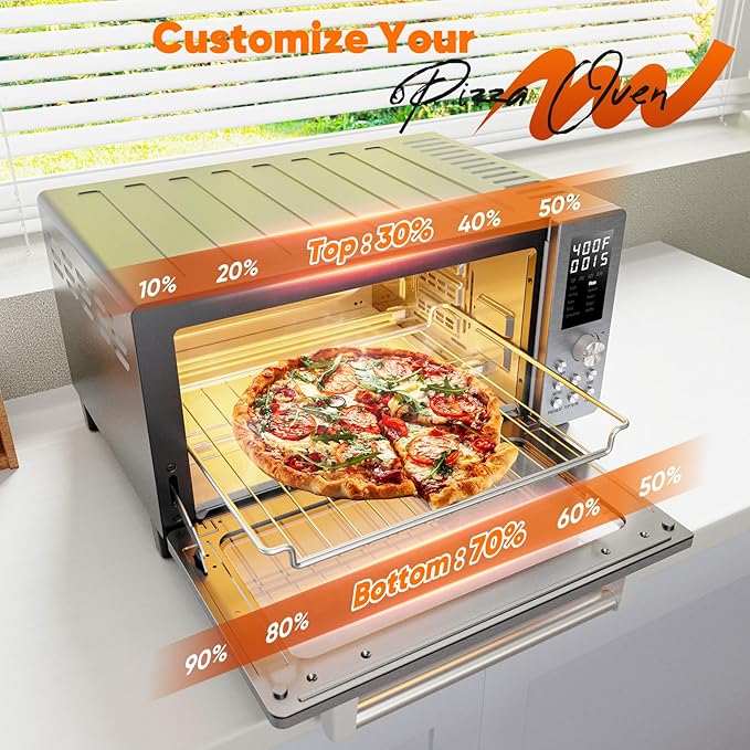 Nuwave Bravo Pro Convection Air Fryer Toaster Oven Combo 2025 New and Improved 10-in-1 50°-450°F Temp Controls Quick &amp Even Crisp Technology 21Qt Capacity Stainless Steel PFAS Free