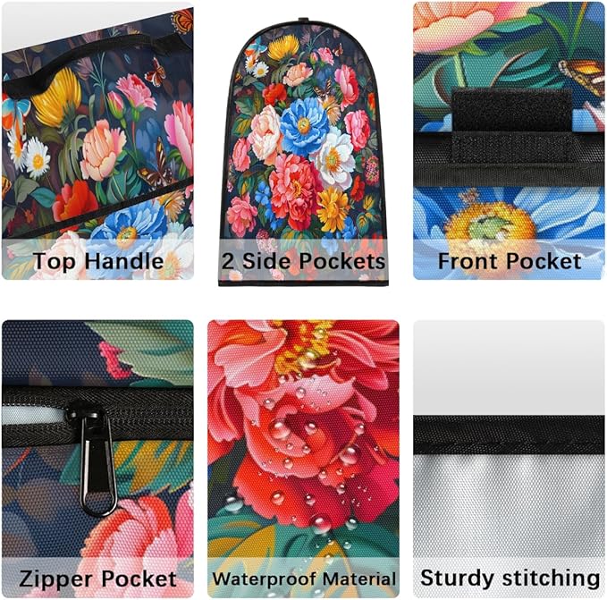 cfpolar Kitchen Aid Mixer Cover Compatible with 6-8 Quarts Color Flowers Butterfly Stand Mixer Cover Kitchen Aid Mixers Accessories Appliance Organizer Bag Dust Covers with Zipper Pocket