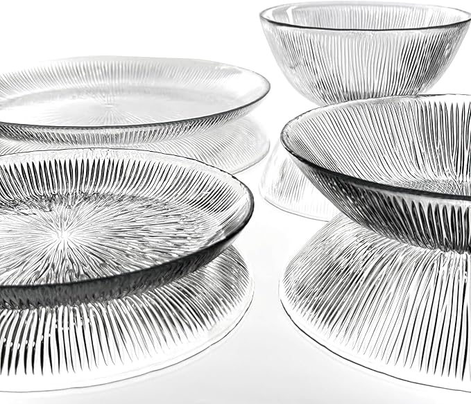 CASCATA 16 pcs. Glass Dinnerware Set