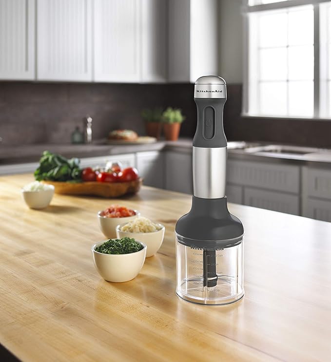 KitchenAid KHB2351CU 3-Speed Hand Blender - Contour Silver 8 inches