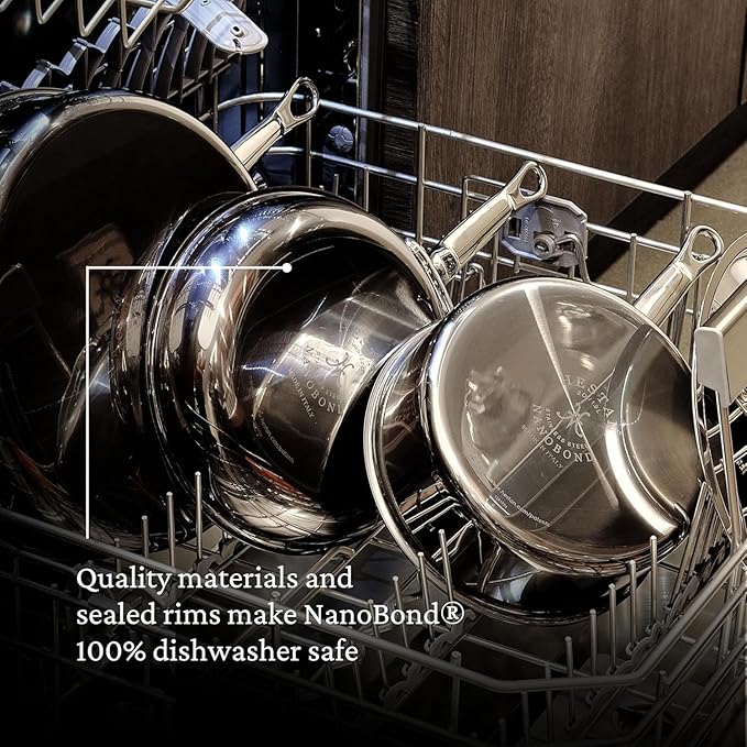 Hestan - NanoBond Collection - Titanium Stainless Steel 5-Piece Essential Cookware Set - Toxin PFAS &amp Chemical Free Clean Cookware Induction Cooktop Compatible