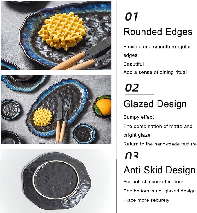 GaRcan Dinnerware Set Plates and Bowls Set Ceramics Dish Sets 20 Pieces Kitchen Porcelain Dinnerware Sets Dinner Plate Salad Plate