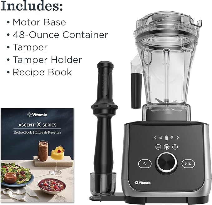 Vitamix Ascent X4 Blender with Five Blending Programs Self-Cleaning Program Professional-Grade Blender for Smoothies Soups and More Stainless-Steel Blades 48 Oz Container Graphite Metal Finish