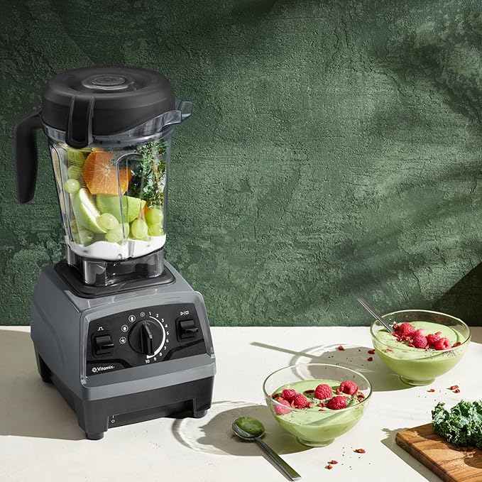 Vitamix Explorian with Programs Three Blending Programs Professional-Grade Blender for Smoothies and More Self-Cleaning Kitchen Appliance 64 Oz Container Slate (Renewed Premium)