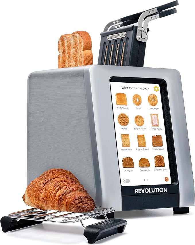 Revolution R180 Connect Plus Smart Toaster with Touchscreen (Bundle with Toastie Press &amp Warming Rack) Choose from 40+ Bread Types 7 Browning Levels &amp Toastie Press Mode