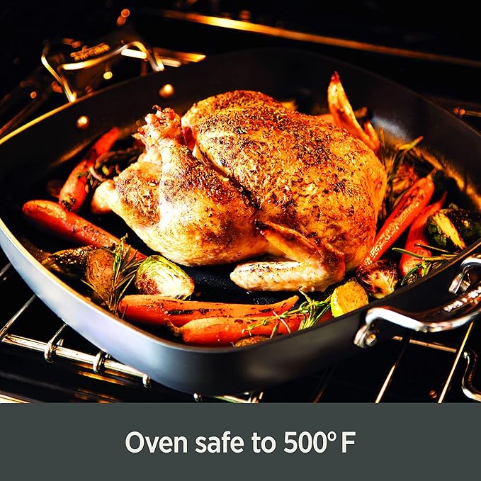 All-Clad Essentials Hard Anodized Nonstick Fry &amp Sauce Pan Set 8.5 Inch  2.5 Quart Oven Broiler Safe 500F Pots and Pans Cookware Black