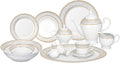 Lorren Home Trends 57-Piece Porcelain Dinnerware Set Giada Service for 8