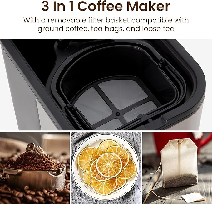 3-in-1 Coffee and Tea Machine Brewing System with 2.5 Quart Pitcher Iced Tea Maker and Iced Coffee Maker Strength Selector Perfect For Tea Coffee Lattes Lemonade