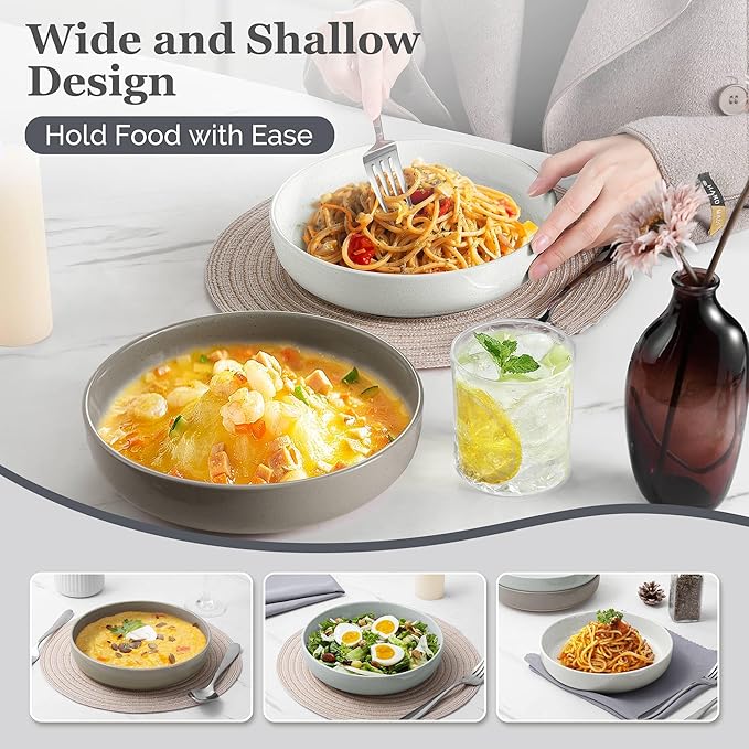 HaWare Dinnerware Sets 24-Piece Stoneware Plates and Bowls Set for 6 Ceramic Dish Set for Home Restaurant Chip and Scratch Resistant Microwave and Dishwasher Safe Speckled Multicolor