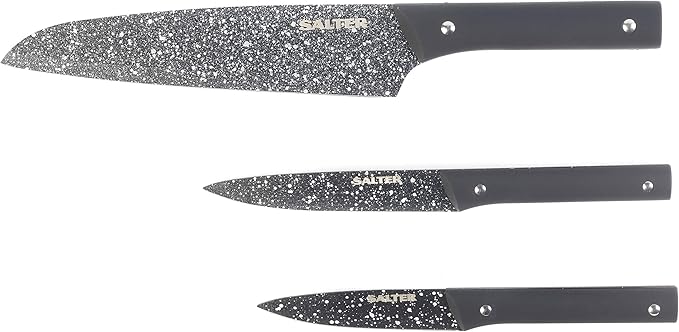 Salter BW076131 3-Piece Non-Stick Megastone Knife Set Stainless Steel